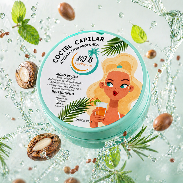 Tratamiento Capilar: Cóctel Frutal Azul Celeste — Hidratación Profunda