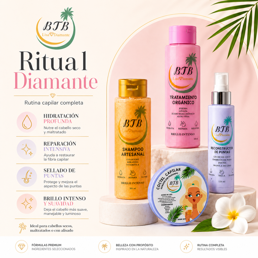 Ritual Diamante — Rutina Capilar Completa: Hidratación y Reparación