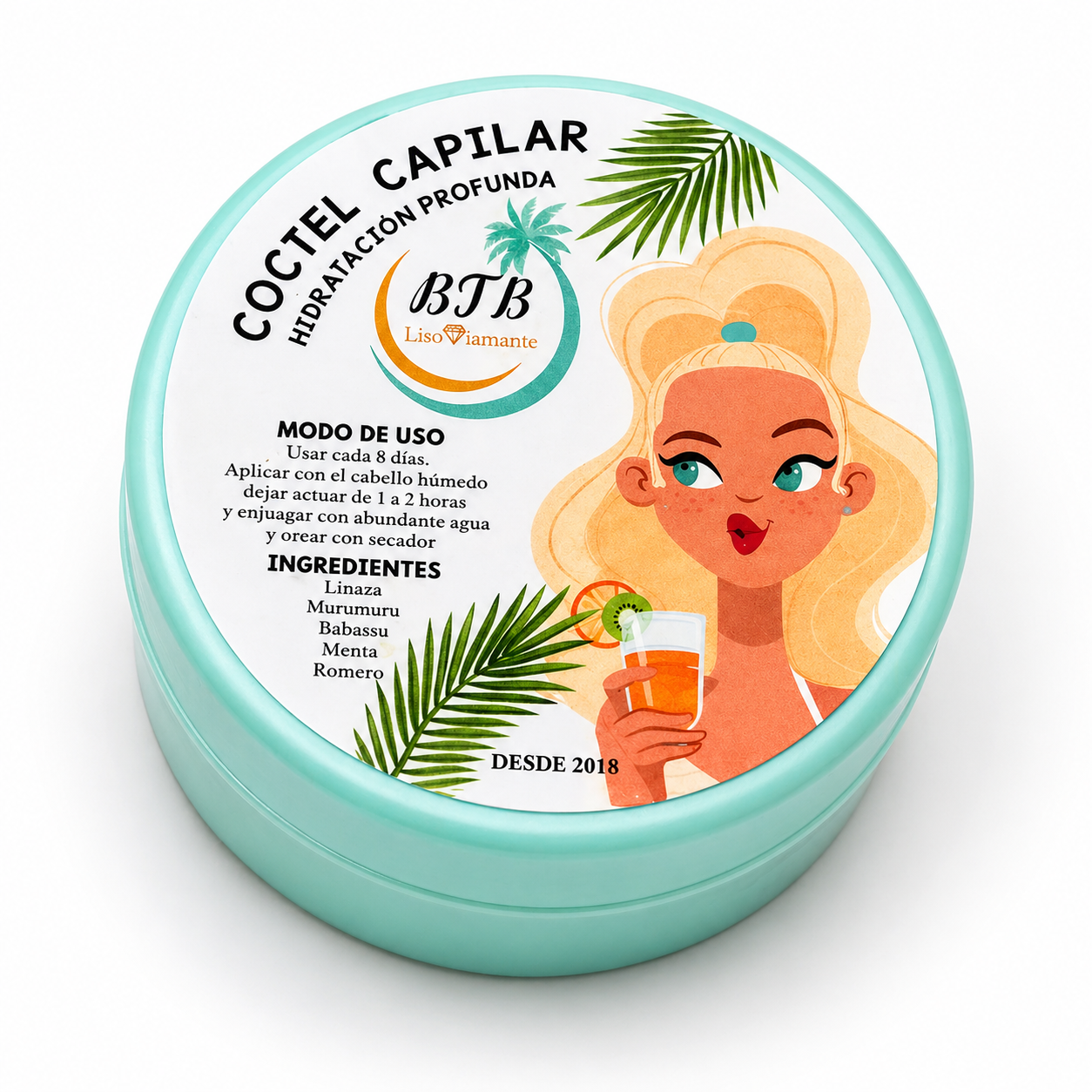 Tratamiento Capilar: Cóctel Frutal Azul Celeste — Hidratación Profunda